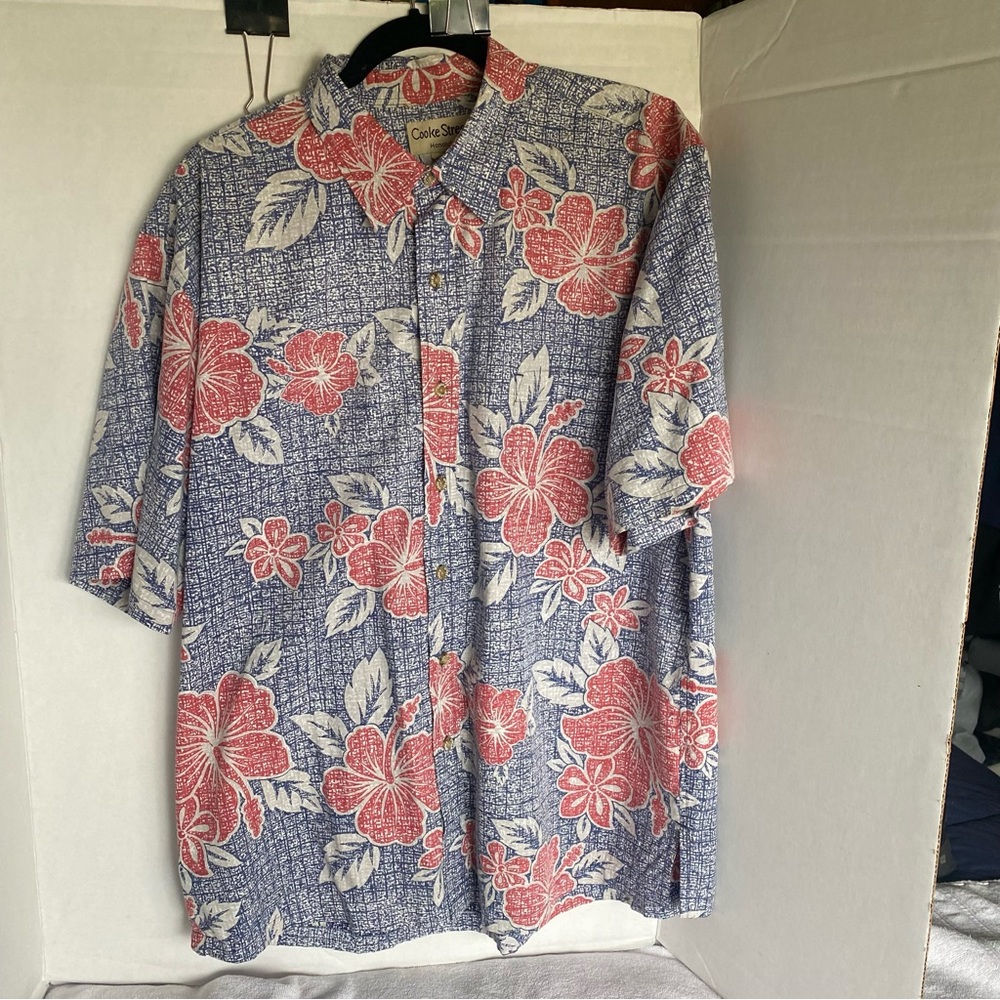 Cooke Street Honolulu Men XL short sleeve button up shirt Hawaiian 100% cotton - Picture 1 of 5